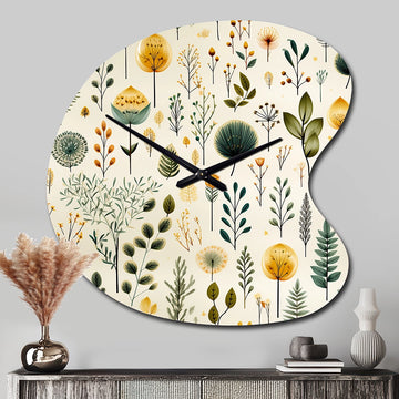 Earthy Zen Garden - Asymmetric Metal Wall Clock